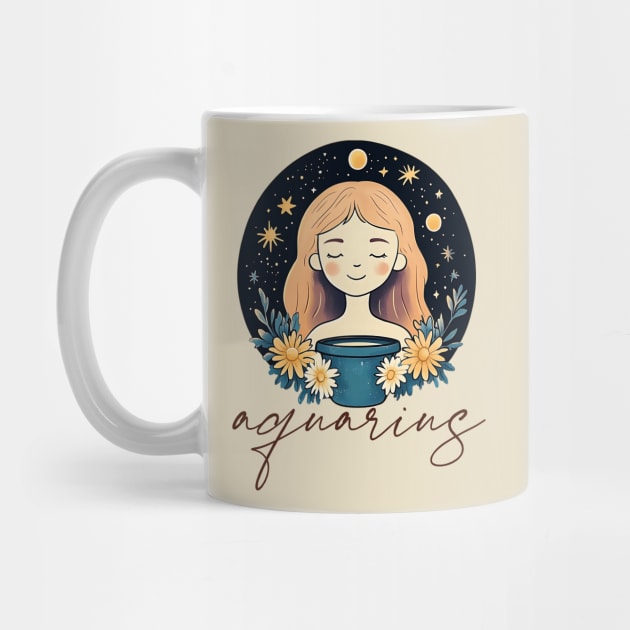 ♒ Visionary & Unique | Celestial Aquarius Zodiac Art by TuncGK